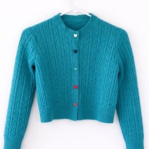 Teal Cable Knit Women's Sweater